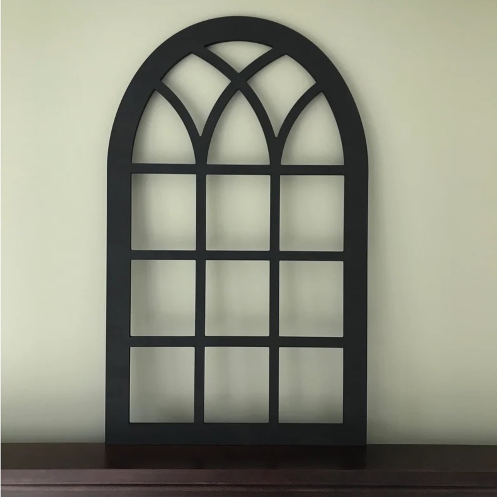 Two Elegant Black Arch Windows Wall Decor